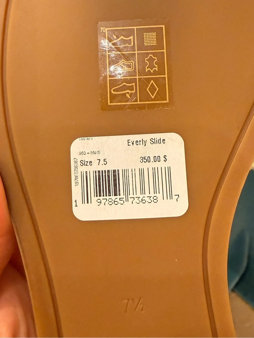Tory Burch Everly Tweed Flat Slide Sandals Gold Logo Multicolor